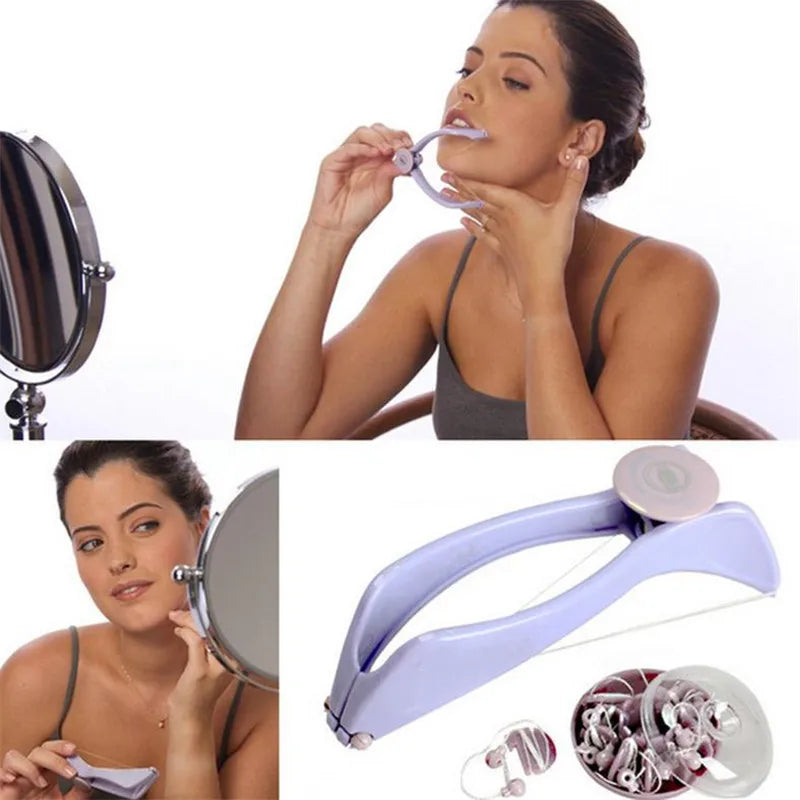Protable Women Mini Facial Hair Remover Spring Threading Epilator Face Cheeks Eyebrow Epilator Tools 20#47