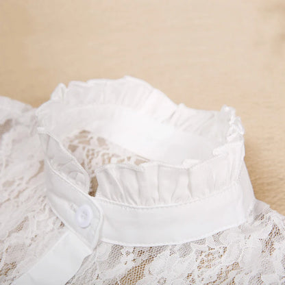 New Women White Fake Collar Detachable Cotton Lace Shirt Collar Ladies False Blouse Collar Half Shirt Lapel Clothes Accessories