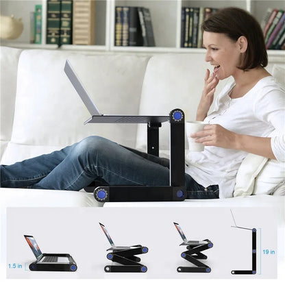 360 Adjustable Computer PC Desk Table Aluminum Portable Laptop Table Stand for Home Bed Office Laptop Holder With Mouse Pad