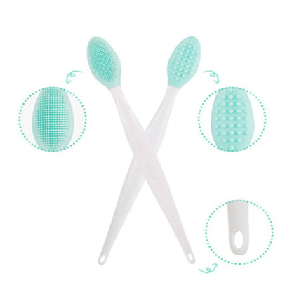 Beauty Skin Care Wash Face Silicone Brush Exfoliating Nose Clean Blackhead Removal Brush Tool with Replacement Head