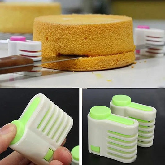 2pcs 5 Layers DIY Cake Bread Cutter Leveler Slicer Set Cutting Fixator Tools cake decorating tools For Kitchen