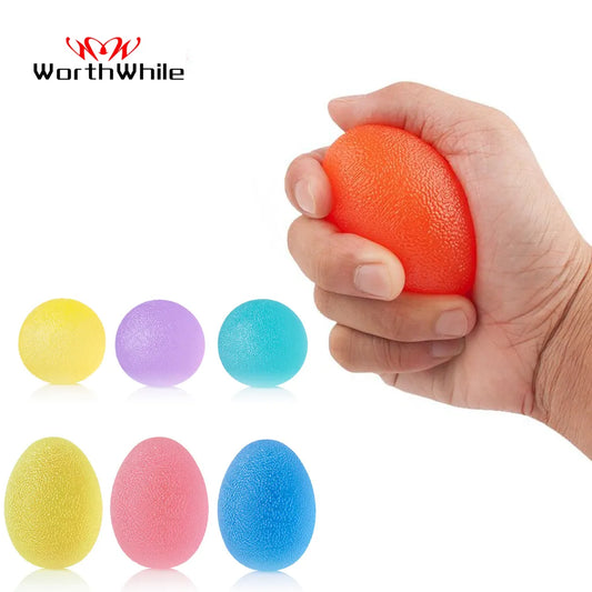 WorthWhile Silica Gel Hand Grip Ball Egg Men Women Gym Fitness Finger Heavy Exerciser Strength Muscle Recovery Gripper Trainer