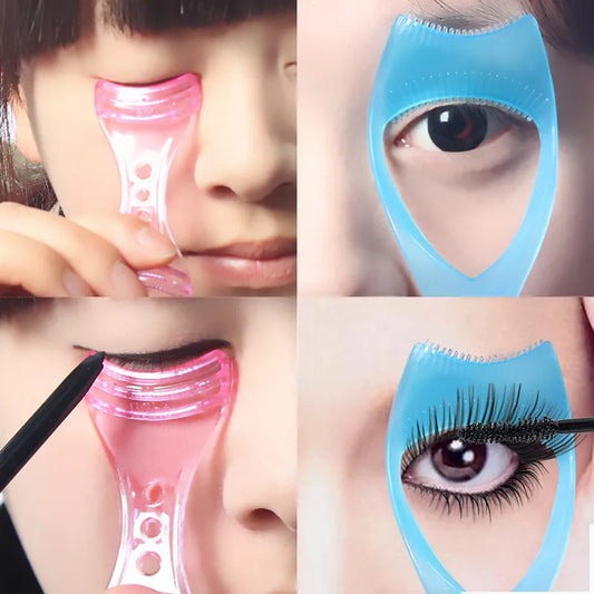 Eyelash Tools 3 in 1 Makeup Mascara Shield Guide Guard Curler Eyelash Curling Comb Lashes Cosmetics Curve Applicator Comb