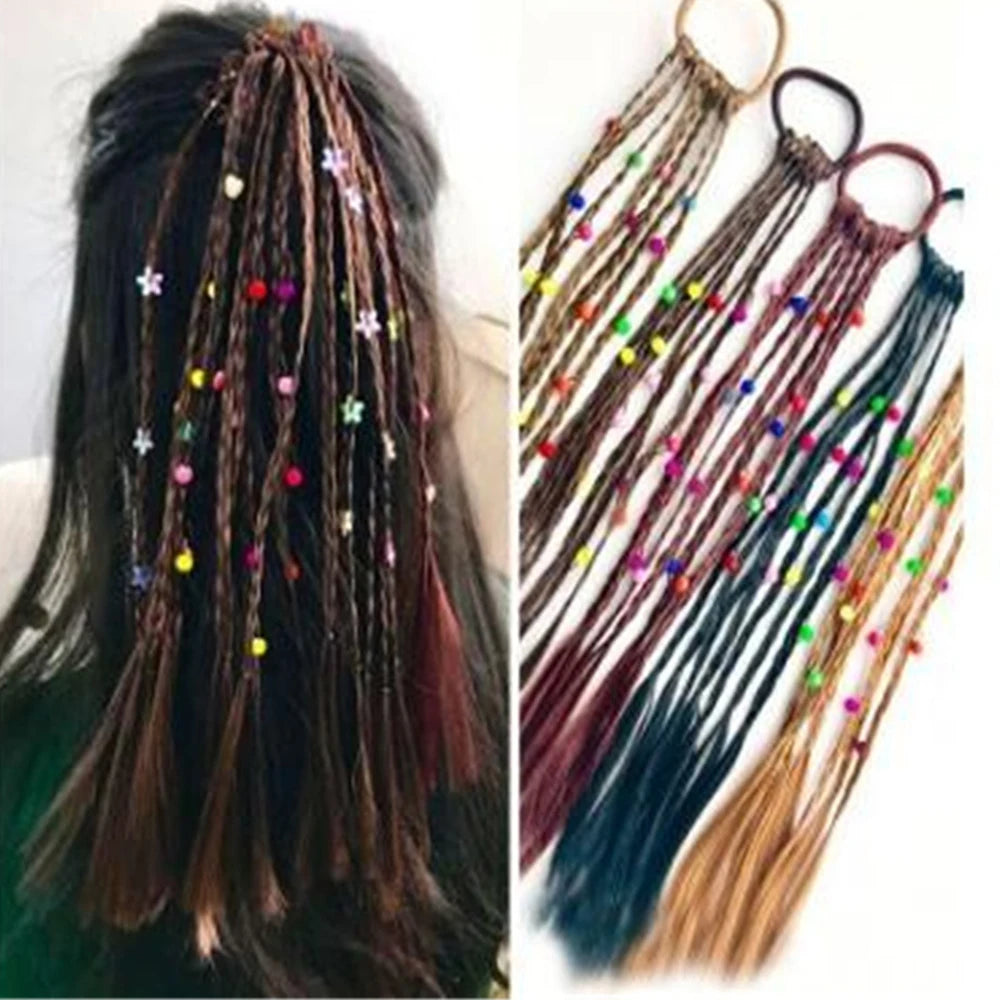 1pc Korean Style Children Rubber bands Wig Braids Multi-color Kids Elastics Hair Rope Girl Cute Hair Accessories