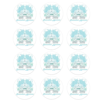 24/48pcs 4.5cm Eid Mubarak Favor Gift Bag Sealing Stickers Ramadan Mubarak Stickers Box Cake Sticker Lable Decoration