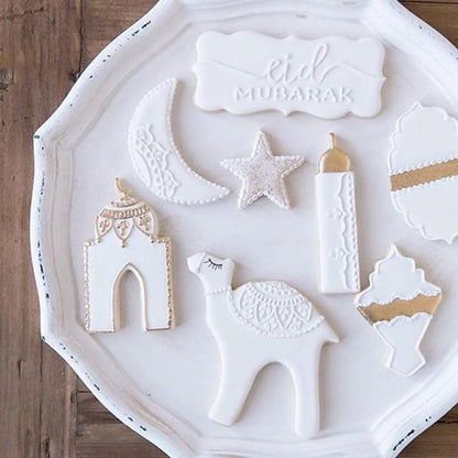 CYUAN EID MUBARAK Moon Star Biscuit Mold Cookie Cutters Set DIY Cake Baking Tools Ramadan Mubarak Ramadan Kareem Party Decor