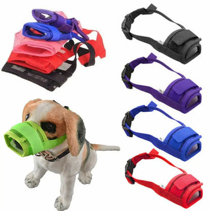 1PC Adjustable Mesh Breathable Small&Large Dog Mouth Muzzle Anti Bark Bite Chew Dog Muzzles Training Products Pet Accessories