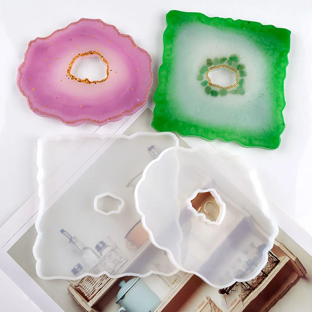1Pcs Irregular Coaster Resin Silicone Mold UV Epoxy Resin Molds for Making Wine Glass Coffee Coaster Tray Crafts Jewelry Tools