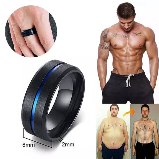 1PC Magnetic Therapy Lose Weight Rainbow Ring Titanium Steel RingSlim Ring Men Women Health Care Jewelry