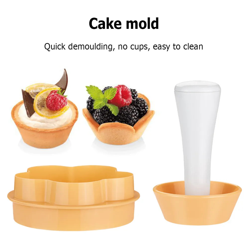 1PC Dough Egg Tart Shells Mold DIY Professional Burr-free Handle Smooth Rapid Prototyping Pastries Biscuit Cupcake Mold