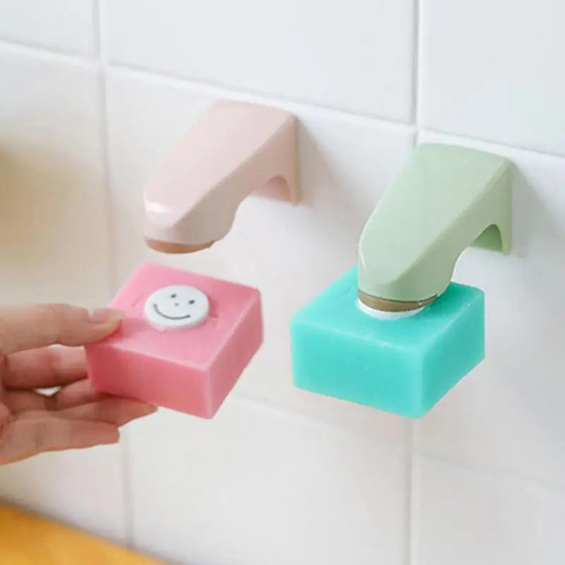 Dropship Magnetic Soap Rack No Drilling Wall Mounted Soap Holder Soap Dish Bathroom Accessories Soap Holder Dishes Self Adhesive