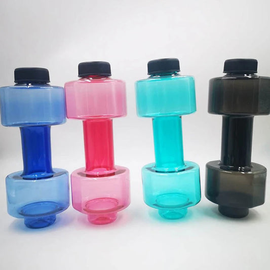 4 Colors Sports Water Bottles 550ml Leakproof Portable Unbreakable My Sports Plastic Bottle Shaker BPA Fitness Dumbbell Unisex