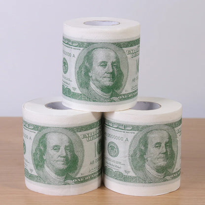 1 Roll Home Supplies Wood Pulp One Hundred Dollars Printed Rolling Paper Funny Toilet Paper Humor Toilet Paper Novelty Gift