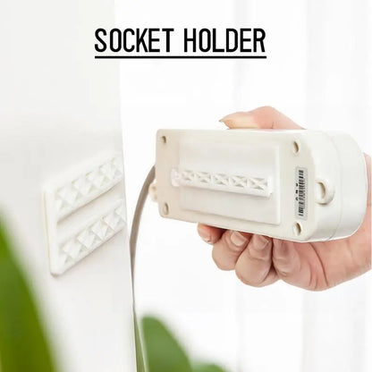 Plug Hook Seamless Punch Free Plug Sticker Holder Wall Fixer Power Strip Holders Storage Sockets Wall Shelf Stand Holder Hanger