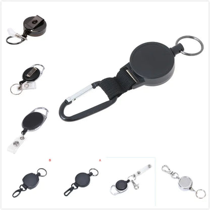 15Styles Key Ring Clip Retractable Pull Key Ring Chain Reel Extendable Belt Reel ID Lanyard Name Tag Card Badge Holder