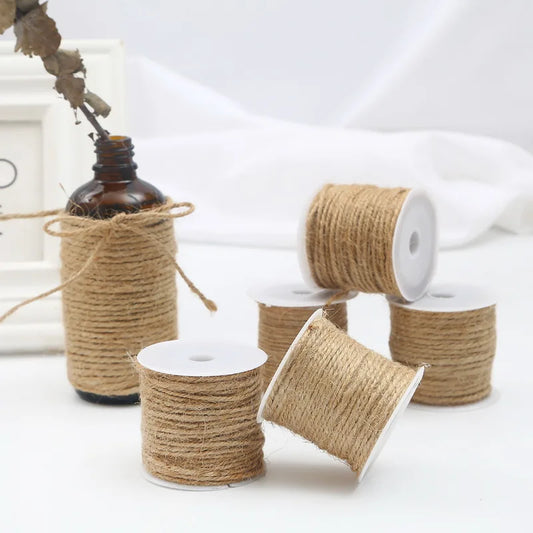 5-15m Natural Jute Twine Burlap String Hemp Rope Party Wedding Gift Wrapping Cords Thread DIY Scrapbooking Florists Craft Decor