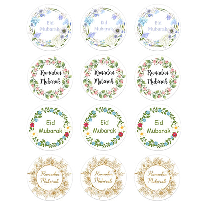 24/48pcs EID Mubarak Decor Stickers Ramadan Mubarak Decoration Islam Muslim Festival Favor Gifts Labels HAJJ Ramadan Kareem