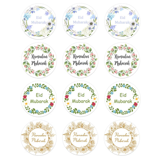 24/48pcs EID Mubarak Decor Stickers Ramadan Mubarak Decoration Islam Muslim Festival Favor Gifts Labels HAJJ Ramadan Kareem