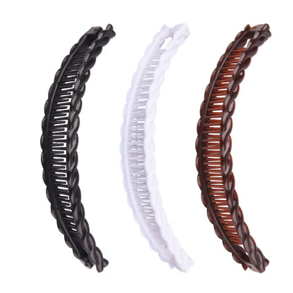 Solid Color Banana Hair Clip For Women Wave Comb Hairpin Disc Hair  Tools Fashion Practical Hair Accessories