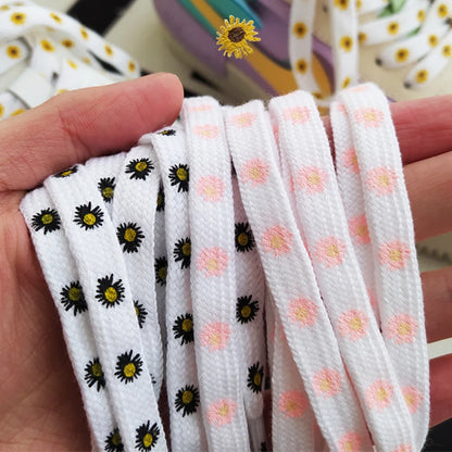 Little Daisies Shoelaces Cartoon Printing Fashion Unisex Flat Shoe laces High-top Canvas Sneakers Shoelace AF1 Sports Shoelaces