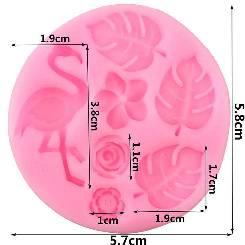 Turtle Leaf Silicone Mold Flamingo Leaves Cupcake Topper Fondant Cake Decorating Tools Candy Clay Chocolate Gumpaste Mould