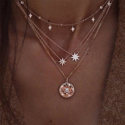 26 Styles Bohemian Multi layered Necklaces For Women Moon Cross Tree Star Pendant chains Statement Choker 2020 Boho Jewelry