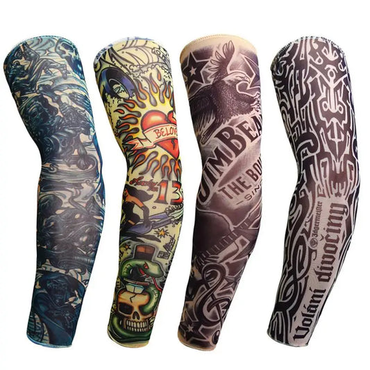 1Pc Outdoor Cycling Sleeves 3D Tattoo Printed Armwarmer UV Protection MTB Bike Bicycle Sleeves Arm Protection Ridding Sleeves