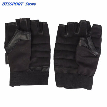 1Pair Men Black PU Leather Weight Lifting Gym Gloves Workout Wrist Wrap Sports Exercise Training Fitness Hot Sale