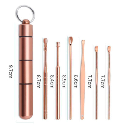 5/6Pcs/Set Stainless Steel Spiral Ear Pick Spoon Ear Wax Removal Cleaner Multifunction Portable Ear Pick Ear Care Beauty Tools