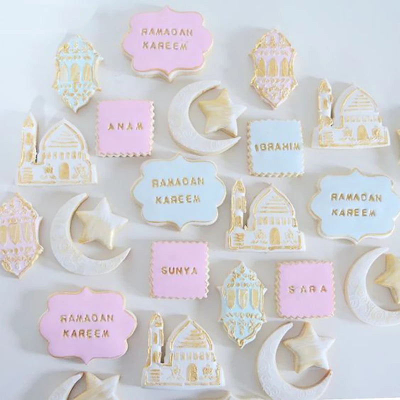 CYUAN EID MUBARAK Moon Star Biscuit Mold Cookie Cutters Set DIY Cake Baking Tools Ramadan Mubarak Ramadan Kareem Party Decor