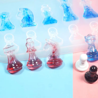 International Chess Shape Silicone Mold DIY Clay Epoxy Resin Mold Pendant Molds