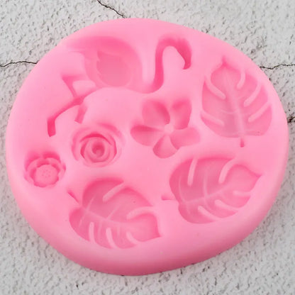 Turtle Leaf Silicone Mold Flamingo Leaves Cupcake Topper Fondant Cake Decorating Tools Candy Clay Chocolate Gumpaste Mould