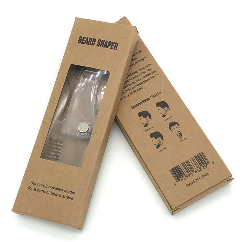 5 In 1 New Rotating Men Beard Shaping Styling Template Comb Stencil Transparent Hair Beards Trim Templates Face Beauty Tool