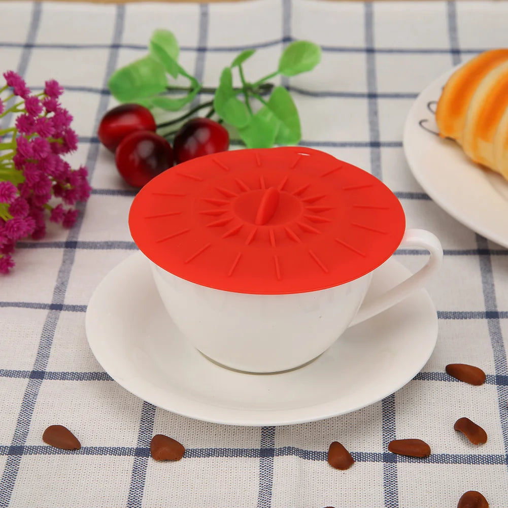 Silicone Cup Lid Anti-Dust Bowl Cover Cup Seals Lids Drinking Cup Lid FDA Silicone Heat Resistant Sealed Cover Drinkware Home