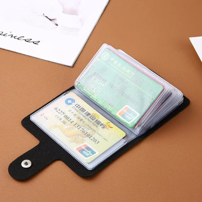 New Leather Function 24 Bits Card Case Business Card Holder Men Women Credit Passport Card Bag ID Passport Card Wallet 8 Colors