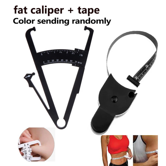 Health Care Skinfold Body Fat Caliper Body Fat Tester PLICOMETRO with body mass Tape with Measurement Chart Body Health Tool