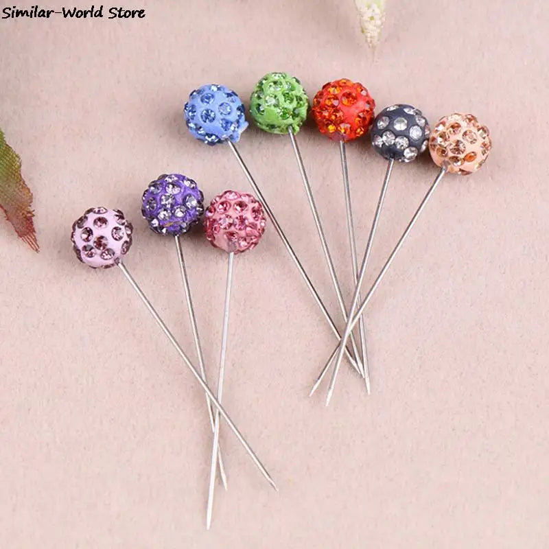 12/30Pcs  Fashion Crystal Ball Brooch Pin Muslim Hijab Scarf Pins Scarf Clip Wedding Pin For Women Hijab Pins With Hat