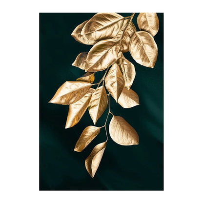 Gold Plant Leaf 5D Diamond Painting kits Diamond Embroidery Canvas Poster Cross Stitch Kit Mosaic Picture Home Decoration Art