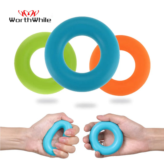 WorthWhile Silica Gel Hand Grip Ring Men Women Gym Fitness Finger Heavy Exerciser Ball Strength Muscle Recovery Gripper Trainer