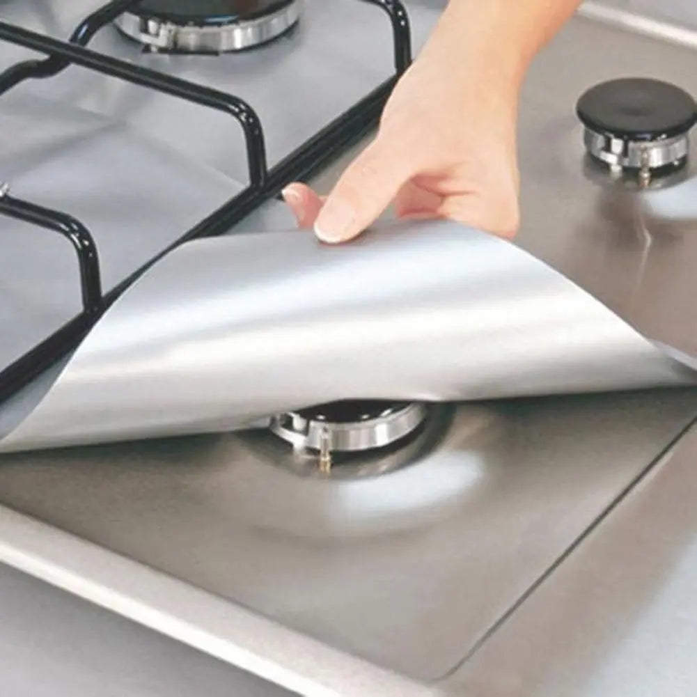 1-8 PCS Stove Protector Cover Gas Stove Protector Burner Cover Foil Stovetop Mat Pad Clean Liner For Kitchen Cookware Reusable