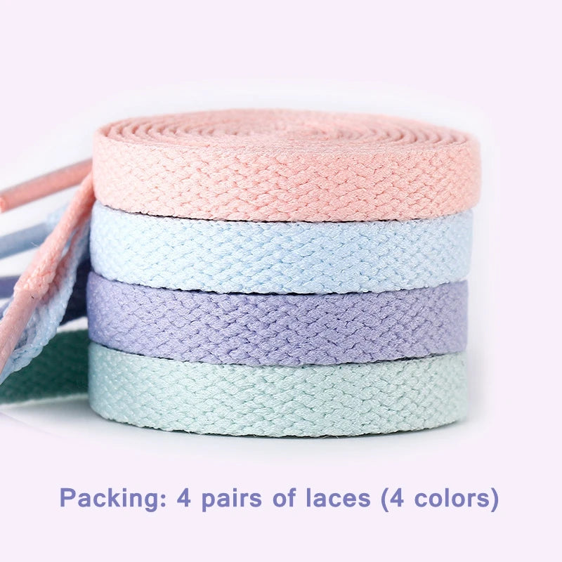 1Pair Flat Shoelace For AJ/AF Shoelaces Off Sneaker White Shoes Lace For Women and Men Shoelace 4 Colors