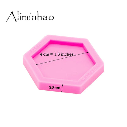 DY0294 Shiny 1.5 Inch Square Hexagon Silicone Mold for Phone Socket Badge Reels DIY Diamond  Epoxy Silicon Resin Crafting Molds
