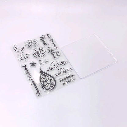 Cake decoration Eid Mubarak silicone mold Cutter stamp embosser holiday Fondant plastic cutter Cake Mould tools fondant Baking