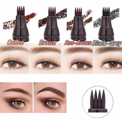 4 Colors Microblading Eyebrow Tattoo Pen with 4 Micro Tips Sketch Makeup Brow Pencil Waterproof Eyebrow Tint 2018 Makeup TSLM2