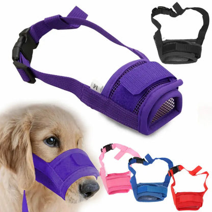 1PC Adjustable Mesh Breathable Small&Large Dog Mouth Muzzle Anti Bark Bite Chew Dog Muzzles Training Products Pet Accessories