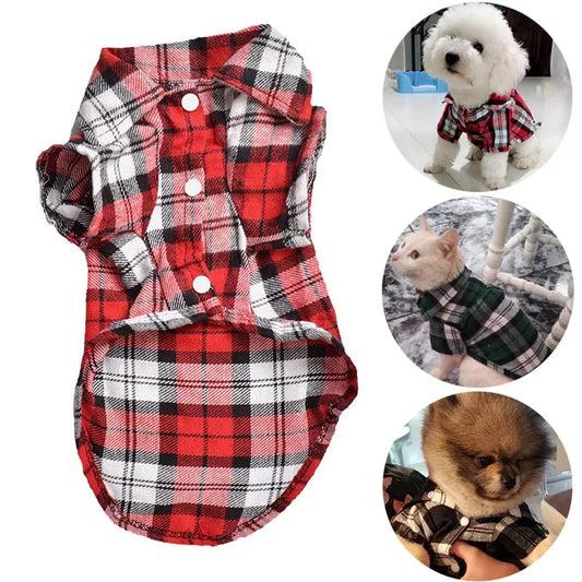 Fashion Pet Shirts Summer Classic Plaid Pet Dog Clothes for Small Dogs French Bulldog Puppy Dog t-Shirt for Dogs Pets Clothing