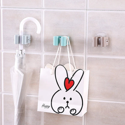 7x7cm Wall-mounted Mop Sturdy Household Bathroom Hook Rack Strong Suction Nailless Seamless Storage Broom Mop Rack TSLM1