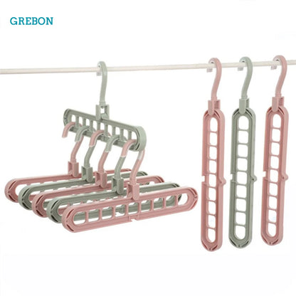 Multifunction Clothes Hanger Organizer Smart Rack Coat Hanger Space Saving Magic Hanger For Clothe Velvet Clothes Storage 9 Hole