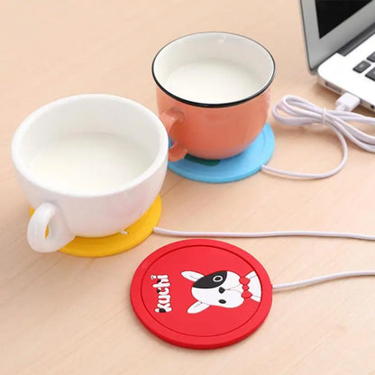 1PC USB Silicone Heating Coaster Coffee Tea Drink Warmer Pad Mat Creative Coffee Mug Cup Coasters Office School Home Accessori