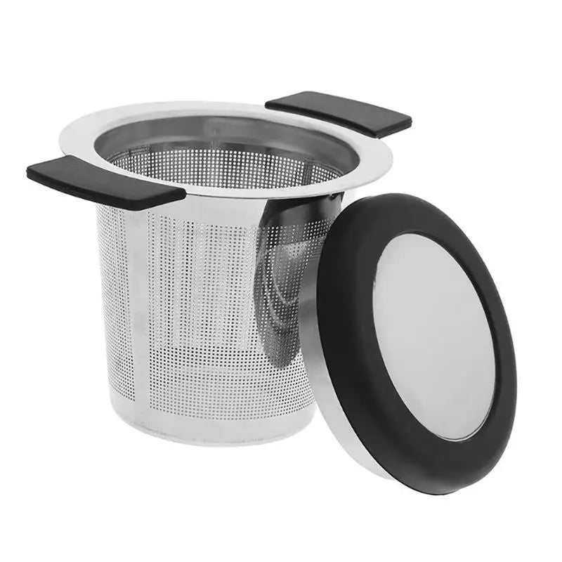 Stainless Steel Reusable Tea Infuser Basket Fine Mesh Tea Strainer With Handles Lid Tea and Coffee Filters for Loose Tea Leaf
